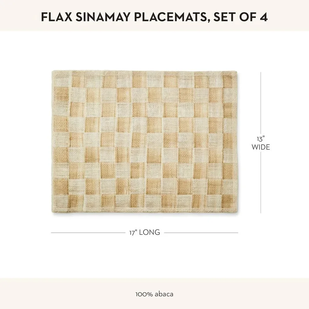 NEW Mackenzie-Childs Flax Sinamay Placemats 17in x13in Set of 4 - Picture 3 of 10